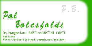 pal bolcsfoldi business card